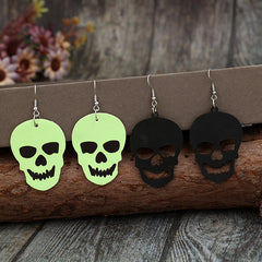 2 Piece PU Leather Skull Dangle Earrings