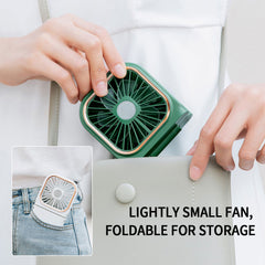 Compact Cooling Foldable Fan - Portable, Rechargeable, Phone Mount