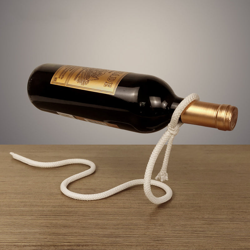 Suspended Rope Wine Bottle Holder – Unique Floating Display