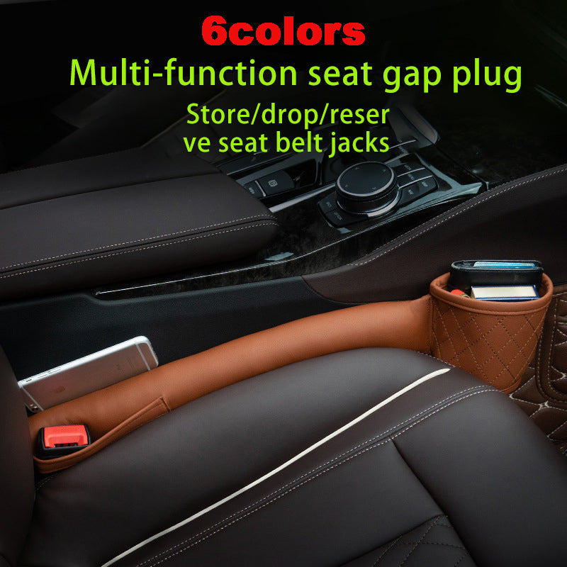 Premium Leather Car Seat Gap Filler - Anti-Drop, Easy Install, Universal Fit