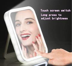 Portable Smart Makeup Mirror - TouchScreen, Adjustable Brightness, USB Charging