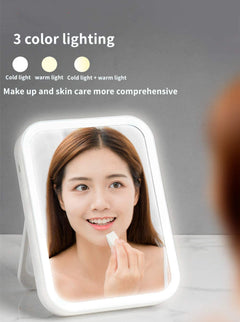 Portable Smart Makeup Mirror - TouchScreen, Adjustable Brightness, USB Charging